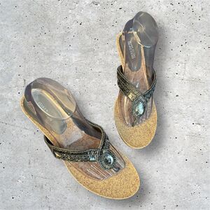 Kenneth Cole Womens Reaction Stepping Zone Sandals 8.5 Jewel Grey Shoe